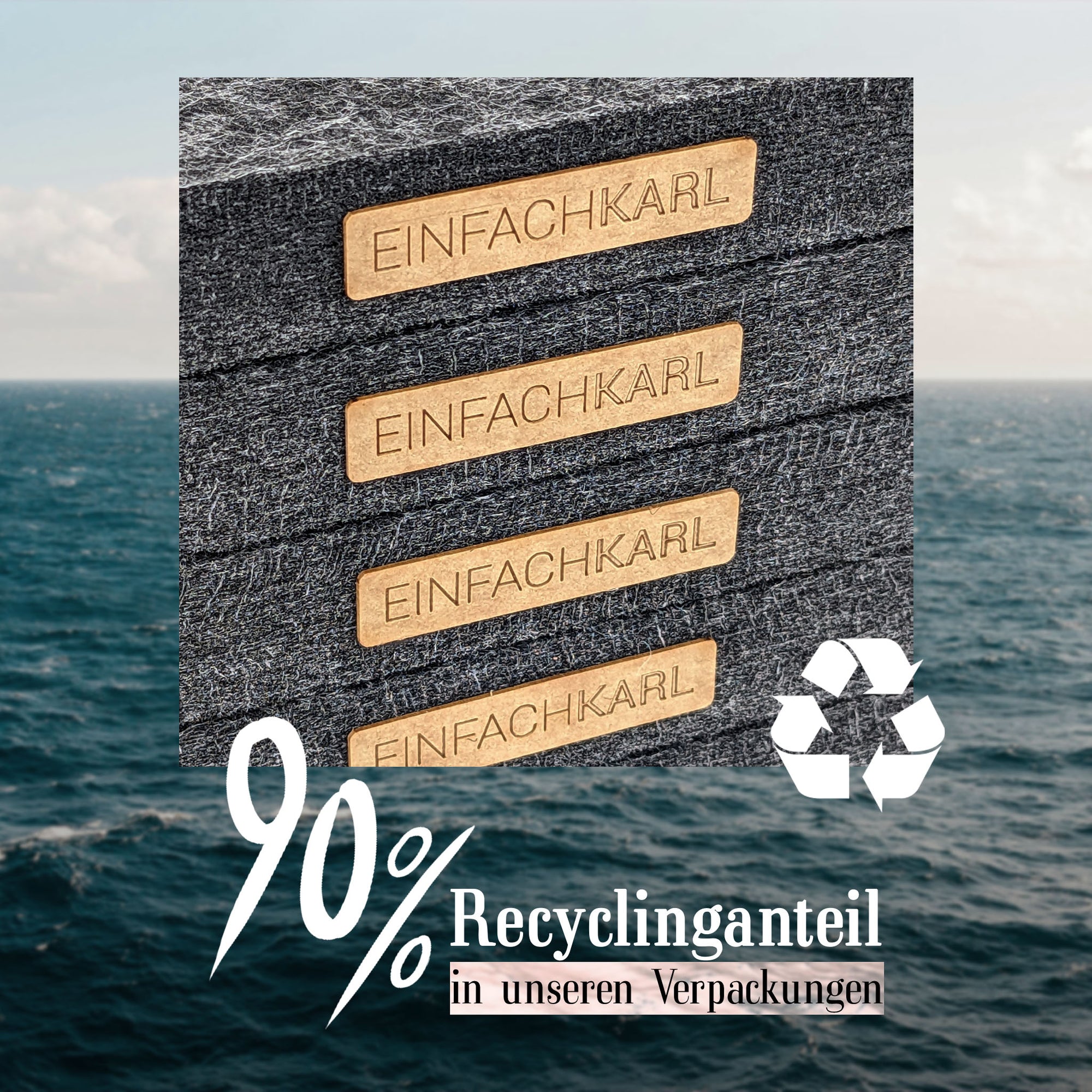 Verpackung für Zuschneidehilfen aus recyceltem Kunststoff
